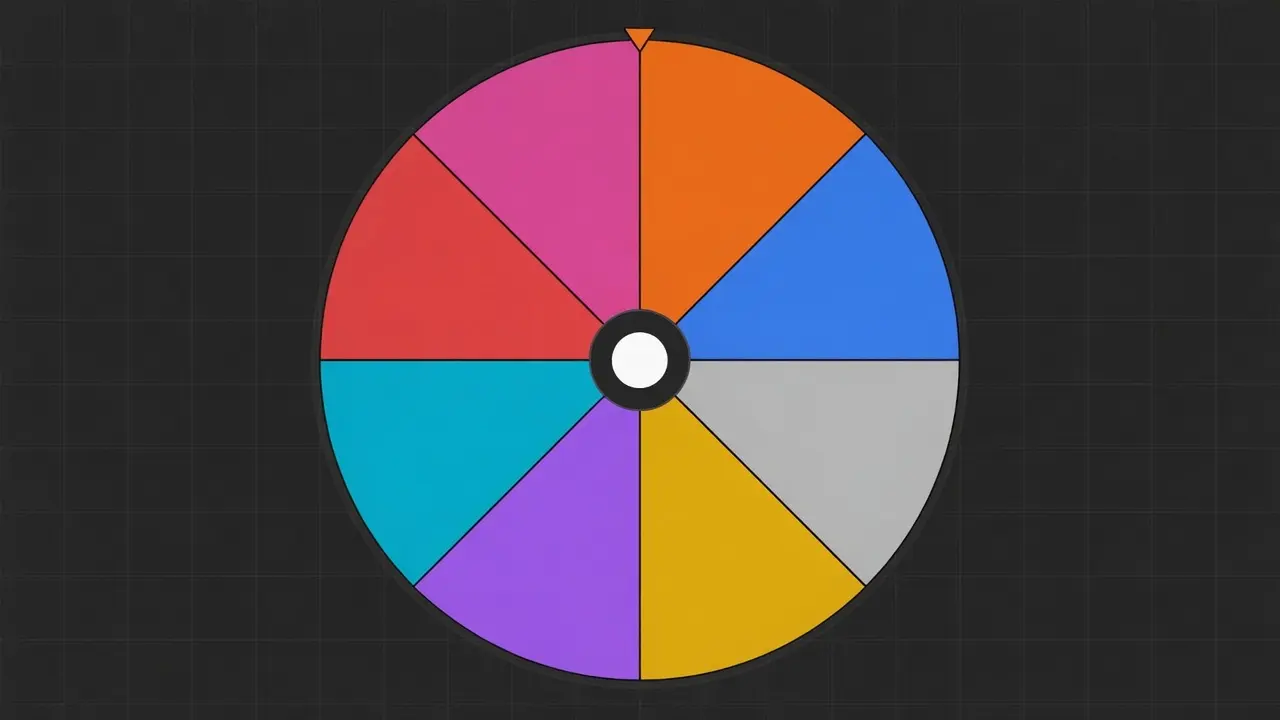 A spin the wheel with mixed slice colors, showing weights, pictures, and colors can be changed in place.