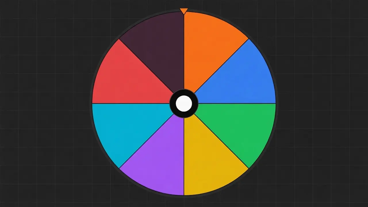 A spin the wheel with one darkened slice after the winner was removed so the next round picks someone new.